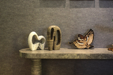 Travertine console