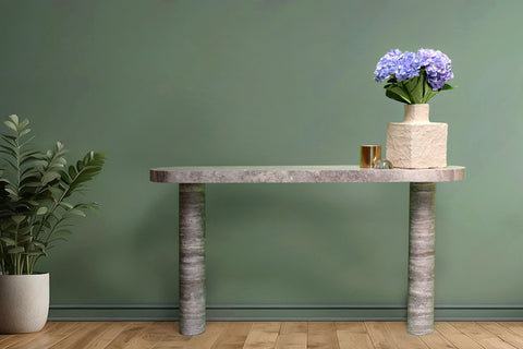 Travertine console