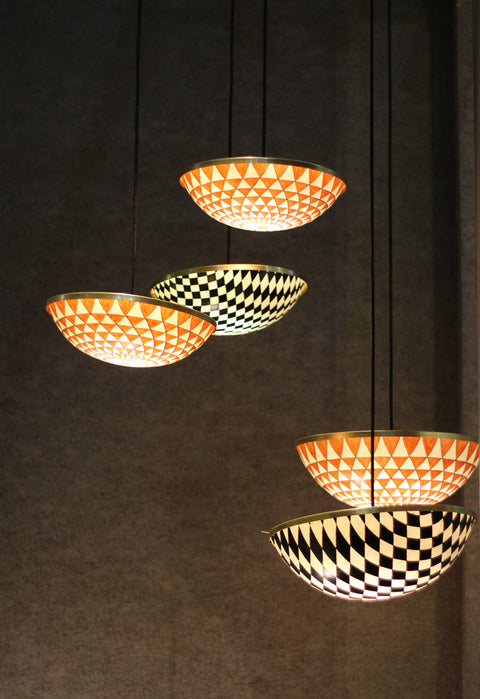 Panchdeepa -Leather pendant lighting